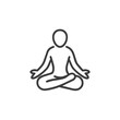 © Larisa - Meditation pose icon for wellness apps, yoga websites, mindfulness platforms, mental health resources, stress management tools and relaxation technique illustrations