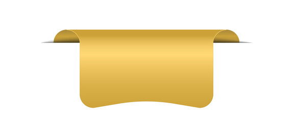 Aufkleber - Tag sticker badges. Premium sale shapes. Label product golden corner. Vector ribbons and banners. Luxury gold silk realistic template.