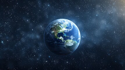Wall Mural - a blue and white planet in the middle of a dark sky