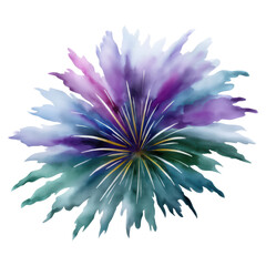 Poster - Vibrant Watercolor Explosion with Abstract Colors and Dynamic Shapes, isolated on transparent background.