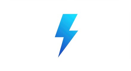 Poster - A single blue lightning bolt icon with a gradient on a plain white background in a simple design