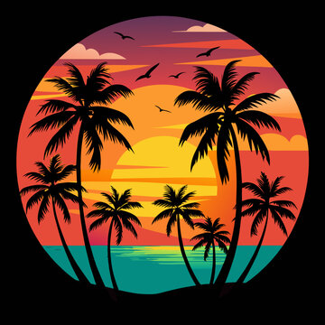 beach logo design vector