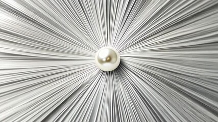 Poster - Captivating elegance unfolds in a burst of silver lines framing a lustrous pearl at the center, showcasing artistry and design Generative AI