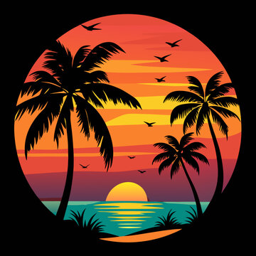 beach logo design vector
