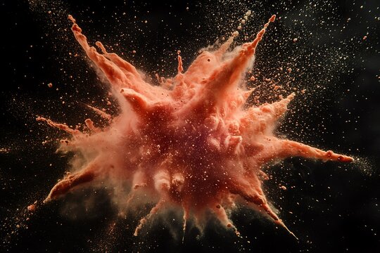 abstract powder colorful dust explosion splatted splash on black white background. Colored cloud. paint dust explode design