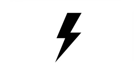 Poster - Isolated black lightning bolt symbol on a white background in a simple graphic design style