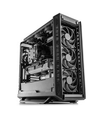 Poster - A powerful custom-built gaming PC featuring a high-airflow case design, multiple cooling fans, and neatly managed internal components for optimal performance.