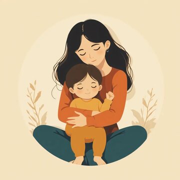 simple minimalist illustration for mother's day