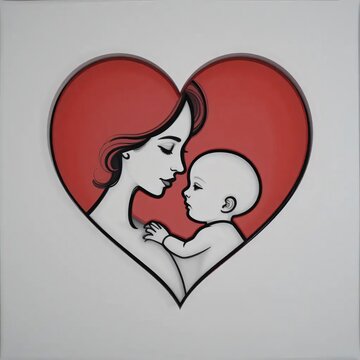 simple minimalist illustration for mother's day