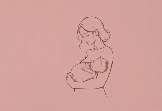simple minimalist illustration for mother's day