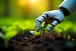© Rizaiart - Robotic Hand Planting Seedlings, Sustainability with Technology