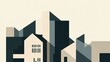 © joo - Abstract city skyline illustration, urban landscape, minimalist design, background for website