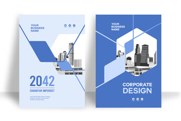 Wall Mural - city background business book cover design template
