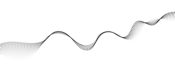 Leinwandbilder - Flowing Dot Wave halftone gradient pattern on transparent background	