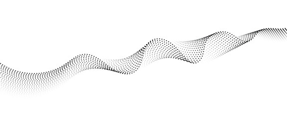 Leinwandbilder - Flowing Dot Wave halftone gradient pattern on transparent background	