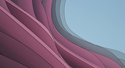 Aufkleber - Abstract Wavy Layered Shapes Background in Purple and Blue for Modern Design and Digital Art