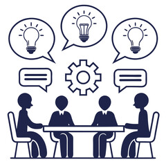 Fototapete - Team Brainstorming Session Generating Innovative Ideas