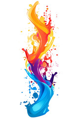 Aufkleber - Colorful paint splash with yellow orange red purple and blue on  transparent background png