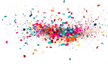 Aufkleber - Colorful confetti explosion against a  with white outlines transparent background png
