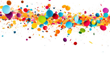 Poster - Colorful confetti and circles scattered against a  design transparent background png