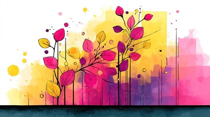 Poster - Wholesome Watercolor Illustration, featuring elegant linework and soft textures, set against a minimalist background with a clean and simple aesthetic, inviting tranquility.