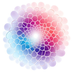 Poster - Abstract circular design with interconnected shapes and vibrant color gradient transparent background png
