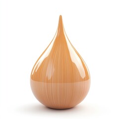 Poster - A smooth, light-brown teardrop-shaped wooden object.