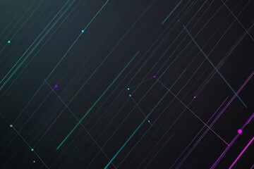 Aufkleber - Abstract Geometric Lines and Dots on Dark Background for Modern Design