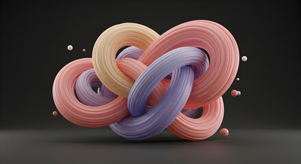 Intertwined Pastel Tubes Floating In Space An Abstract 3D Rendering