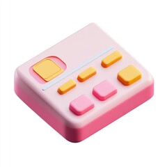 Poster - Colorful, 3d-rendered, square electronic device.