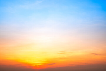 Wall Mural - beautiful , luxury soft gradient orange gold clouds and sunlight on the blue sky perfect for the bac