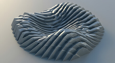Leinwandbilder - Abstract Low Poly Wavy Surface Minimalistic Futuristic Design Illustration