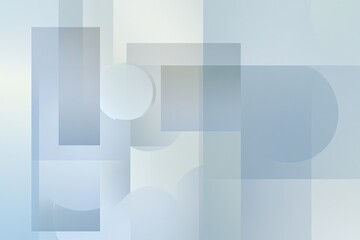 Aufkleber - Geometric Abstract Soft Blue Shapes with Transparent Overlays Minimal Style