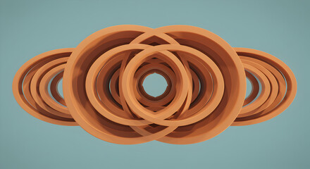 Leinwandbilder - Geometric Rings Intertwined Creating An Abstract Circular Structure
