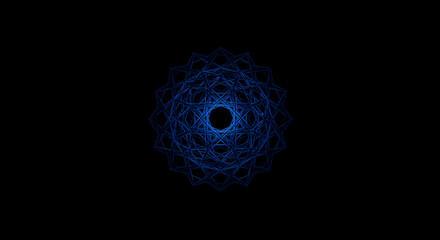 Leinwandbilder - Abstract Blue Geometric Structure On Black Background For Futuristic Designs