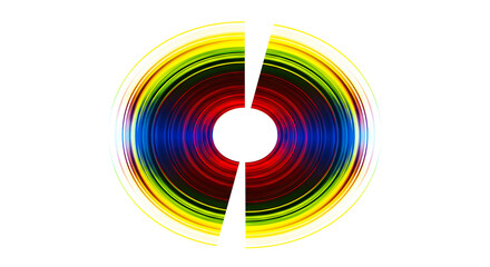 Leinwandbilder - Dynamic Circular Spectrum Gradient With White Background And Cut Out