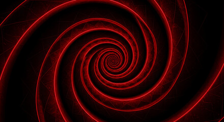 Leinwandbilder - Fiery Red Spiral A Portal To Another Dimension Or Digital Labyrinth