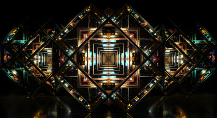 Leinwandbilder - Infinite Reflections A Stunning Display of Geometric Illusions and Symmetry