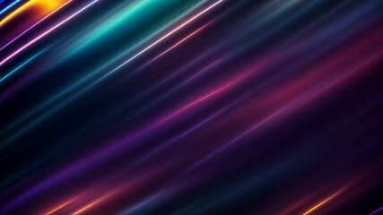 Wall Mural - Abstract looped animation with neon lines, colorful streaks, smooth curves and variety of light trails and vibrant hues in motion, creating smoothly fluidity composition. Seamless endless footage.
