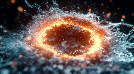 Poster - Abstract representation of energy explosion. Perfect for science fiction or fantasy concepts. Suitable for visual effects or digital art projects.