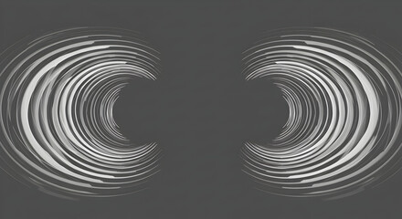 Leinwandbilder - Symmetrical Curved Light Trails on Dark Background for Dynamic Compositions