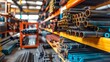 © sorin - Warehouse loaded with premium steel and aluminum pipes prepared for shipment in the steel industry