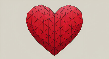 Leinwandbilder - Geometric Heart Illustration Modern Style for Valentine's Day Design Element