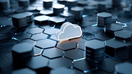 cloud computing icon and table for technology cloud computing for data transmission, database, data storage, and backup. Networking and Internet service concept. Futuristic business network concept.