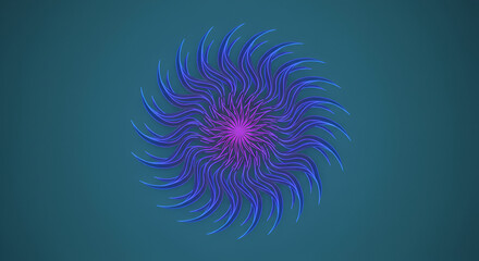 Leinwandbilder - Abstract Glowing Fractal Design with Spiral Waves and Vibrant Colors