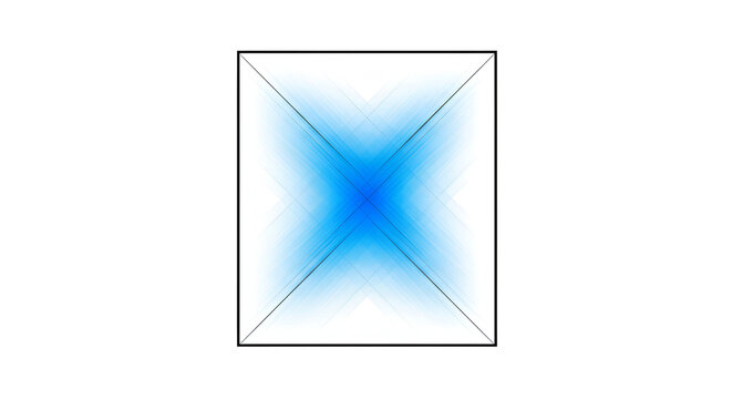 Azure Burst In Square Frame Minimalistic Geometric Design Element