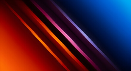 Leinwandbilder - Vibrant Gradient Stripes On Dark Background Offering Dynamic Contrasts