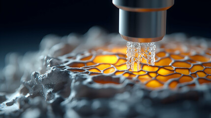 Poster - close-up of a scientific process highlighting a microscopic structure. perfect for illustrating adva