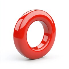 Poster - Glossy red circular letter O.