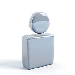 Poster - Metallic, glossy person icon against a white background.
